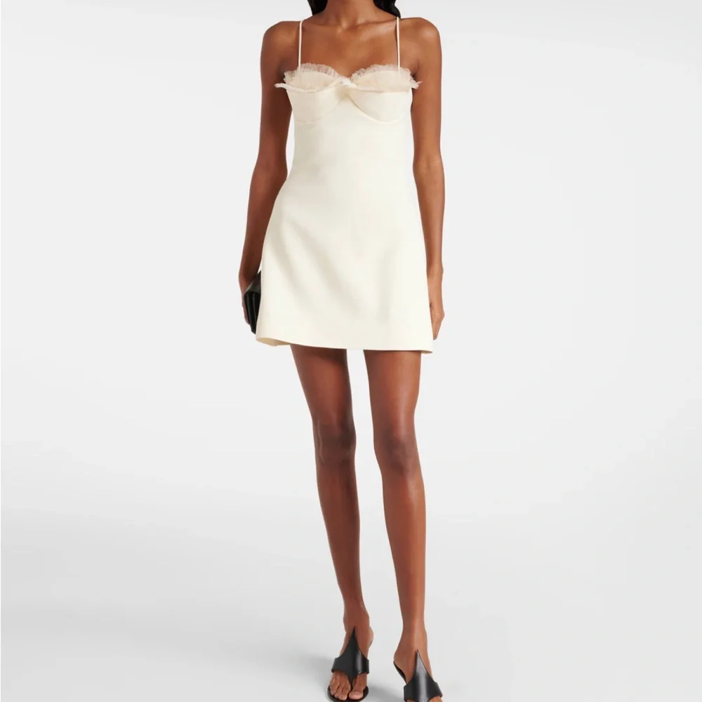 David Koma Balconette Feather/Tulle Mini Dress - Picture 7 of 9